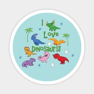 I Love (Cute) Dinosaurs Magnet